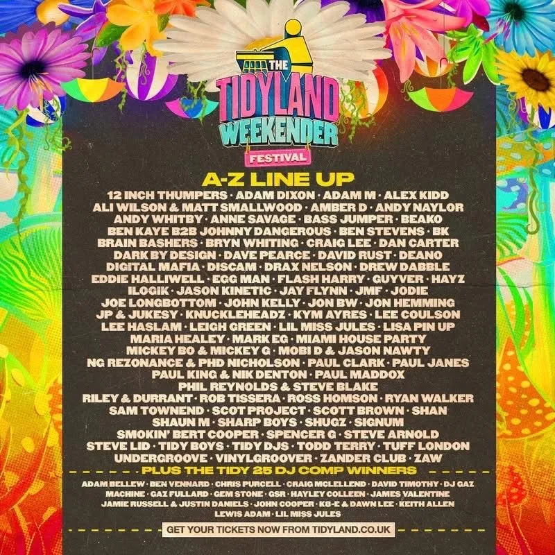 Tidyland Weekender festival lineup flyer