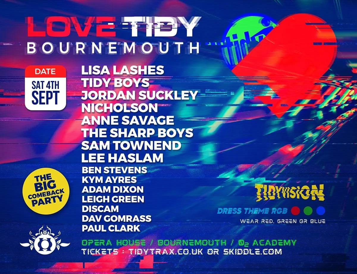 Love Tidy Bournemouth event flyer listing Nicholson