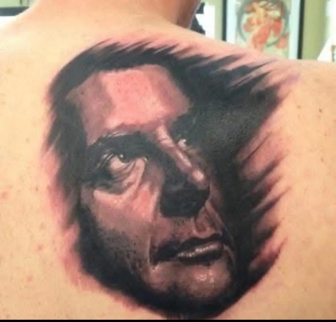 A tattoo portrait of Tony De Vit